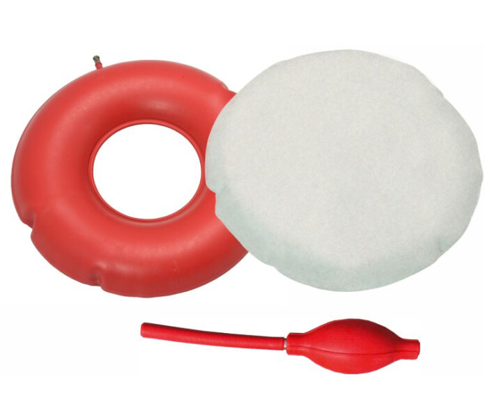 luftkissen set 43 cm mit pumpe und frotteebezug weiss image